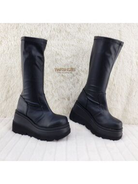 Goth Rave Platform Knee Boot Stretch Shaker 65
